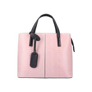 Borse In Pelle  Kožená růžová dámská kabelka do ruky v kroko designu Merle  Kabelky Růžová
