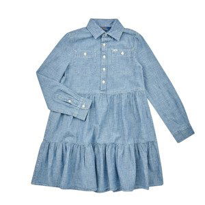 Polo Ralph Lauren  SHIRTDRESS-DRESSES-DAY DRESS  Krátké šaty Dětské Modrá