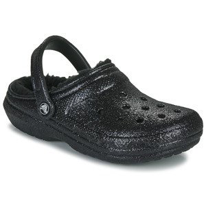 Crocs  Classic Glitter Lined Clog  Pantofle Černá