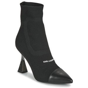 Karl Lagerfeld  DEBUT Mix Knit Ankle Boot  Kotníkové kozačky Černá