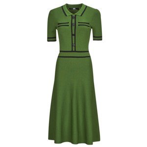 Karl Lagerfeld  S SLV KNIT DRESS  Společenské šaty Zelená