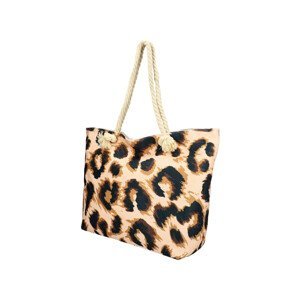 Linea Moda  Velká plážová taška v leopardím designu HB013 meruňková  Kabelky přes rameno Béžová