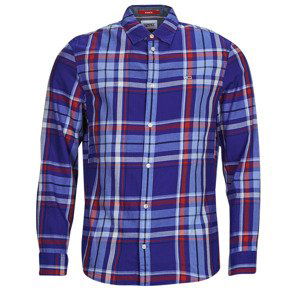 Tommy Jeans  TJM CLSC ESSENTIAL CHECK SHIRT  Košile s dlouhymi rukáv Tmavě modrá