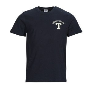 Tommy Jeans  TJM REG CURVED LETTERMAN TEE  Trička s krátkým rukávem Tmavě modrá