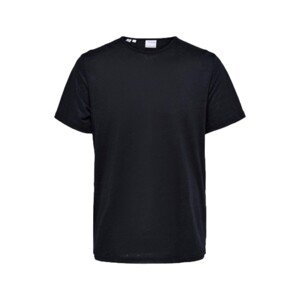 Selected  T-Shirt Bet Linen - Black  Trička & Pola Černá