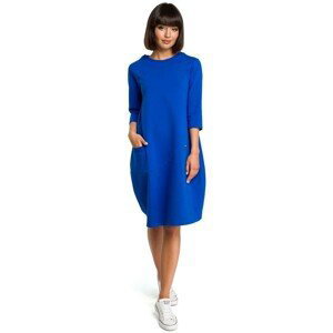 Bewear  Dámské midi šaty Czesl B083 tmavě modrá  Krátké šaty Tmavě modrá