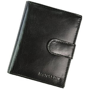 Ronaldo  Kožená černá pánská peněženka se zápinkou v krabičce  Peněženky Černá