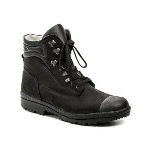 Arno  Livex 410-1 černá nubuk pánská kotníčková nadměrná obuv  Kotníkové boty Dětské Černá