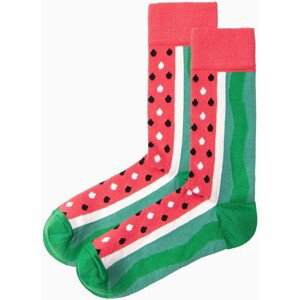 Ombre  Pánské veselé ponožly Zander zeleno-růžová  Doplňky k obuvi