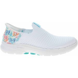 Skechers  Go Walk 6 - Tropical Bay white-turquoise  Vycházková obuv Bílá