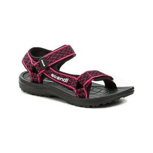 Scandi  251-0002-T1 černo růžové sandály  Sandály Černá