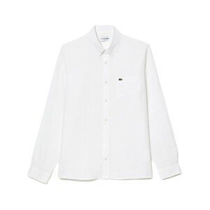 Lacoste  Linen Casual Shirt - Blanc  Košile s dlouhymi rukáv Bílá