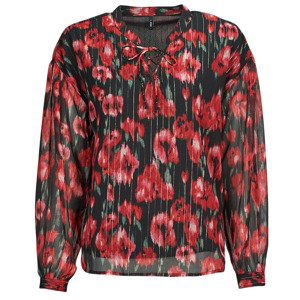 Only  ONLMARISE LUREX L/S STRING TOP CS PTM  Halenky Červená