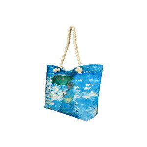 Linea Moda  Velká plážová taška v malovaném designu modrá HB002  Kabelky přes rameno Modrá