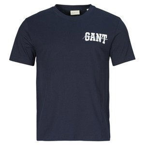Gant  ARCH SCRIPT SS T-SHIRT  Trička s krátkým rukávem Tmavě modrá