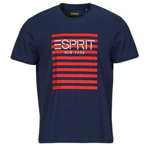 Esprit  OCS LOGO STRIPE  Trička s krátkým rukávem Tmavě modrá