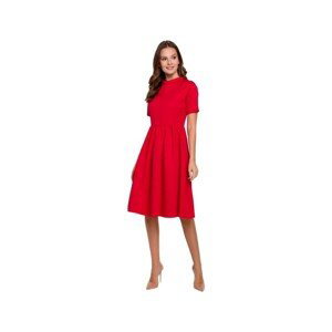 Makover  Dámské midi šaty Molla K028 červená  Krátké šaty Červená