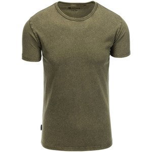 Ombre  Pánské tričko s krátkým rukávem Phenus olivová  Trička s krátkým rukávem