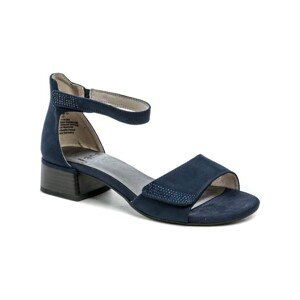 Jana  8-28261-20 modré dámské sandály na podpatku šíře H  Sandály Modrá