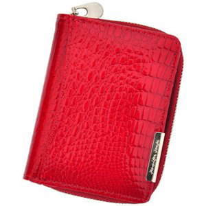 Jennifer Jones  Kožená červená malá dámská peněženka RFID  Peněženky Červená