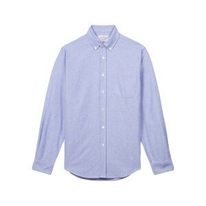 Portuguese Flannel  Brushed Oxford Shirt - Blue  Košile s dlouhymi rukáv Modrá