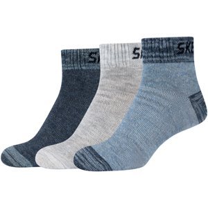 Skechers  3PPK Boys Mesh Ventilation Quarter Socks  Ponožky