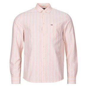 Tommy Jeans  TJM REG OXFORD STRIPESHIRT  Košile s dlouhymi rukáv Růžová