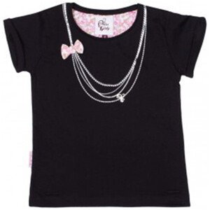 Miss Girly  T-shirt manches courtes fille FABETTY  Trička s krátkým rukávem Dětské Černá