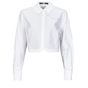 Karl Lagerfeld  crop poplin shirt  Košile / Halenky Bílá