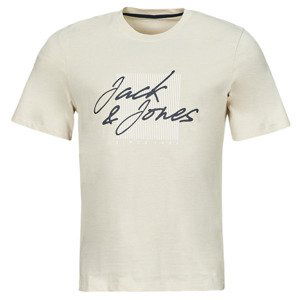 Jack & Jones  JJZURI TEE SS CREW NECK  Trička s krátkým rukávem Béžová