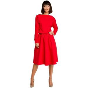 Bewear  Dámské midi šaty Youdon B087 červená  Krátké šaty Červená
