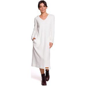 Bewear  Dámské mikinové šaty Hajnrich B128 bílá  Krátké šaty Šedá