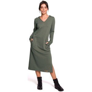 Bewear  Dámské mikinové šaty Hajnrich B128 zelená  Krátké šaty Zelená