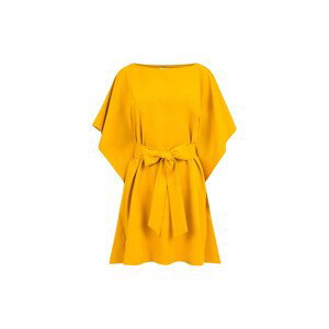 Numoco  Dámské šaty s motýly Sofia medová  Krátké šaty Žlutá
