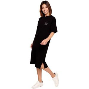 Bewear  Dámské mikinové šaty Gyon B197 černá  Krátké šaty Černá