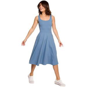 Bewear  Dámské midi šaty Zoltosteon B218 modrá  Krátké šaty Modrá