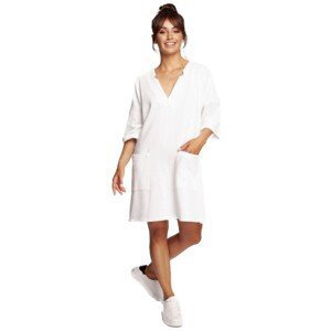 Bewear  Dámské mini šaty Rabyang B233 ecru  Krátké šaty Bílá