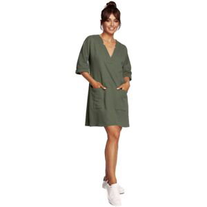 Bewear  Dámské mini šaty Rabyang B233 khaki  Krátké šaty Zelená