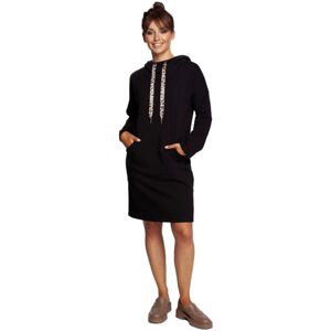 Bewear  Dámské mikinové šaty Man B238 černá  Krátké šaty Černá
