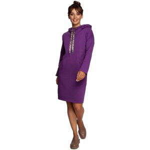 Bewear  Dámské midi šaty Man B238 fialová  Krátké šaty
