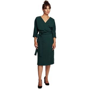 Bewear  Dámské midi šaty Loni B241 tmavě zelená  Krátké šaty Zelená