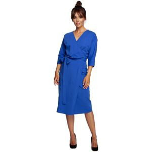 Bewear  Dámské midi šaty Loni B241 královsky modrá  Krátké šaty Tmavě modrá