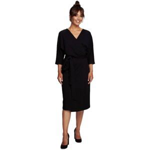 Bewear  Dámské midi šaty Loni B241 černá  Krátké šaty Černá