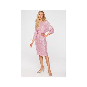 Made Of Emotion  Dámské mini šaty Molin M716 pudrová růžová  Krátké šaty Růžová