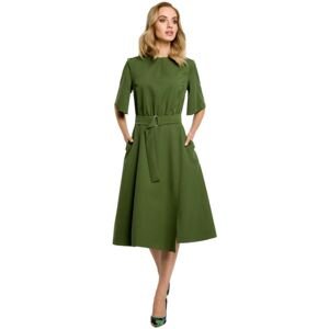 Made Of Emotion  Dámské midi šaty Hanioh M396 zelená  Krátké šaty Zelená