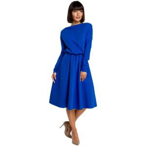 Bewear  Dámské midi šaty Youdon B087 královsky modrá  Krátké šaty Tmavě modrá
