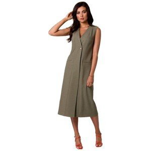 Bewear  Dámské midi šaty Annaree B254 olivová  Krátké šaty Zelená