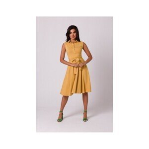 Bewear  Dámské midi šaty Isodamors B261 medová  Krátké šaty Žlutá