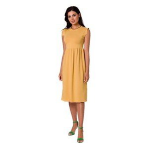 Bewear  Dámské midi šaty Clariwse B262 medová  Krátké šaty Žlutá