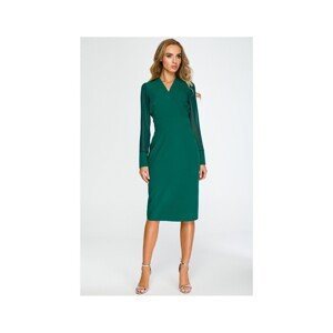 Stylove  Dámské midi šaty Ishigune S136 tmavě zelená  Krátké šaty Zelená